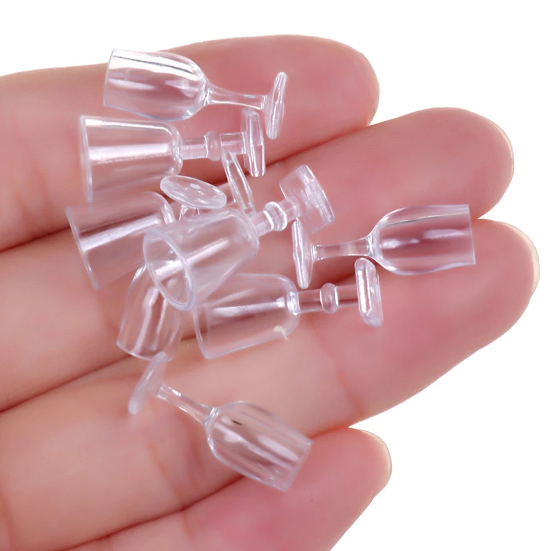 4/5/6/10Pcs 1:6 1:12 Scale Dollhouse Miniature Wine Glass Mini Goblet Cup Toy for bjd Blythe Decoration Doll House Accessories
