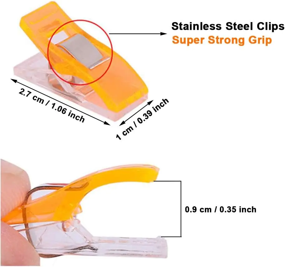 Sewing Clips Garment Clips Plastic Clips 50Pcs Multipurpose Sewing Clips Colorful Clips Plastic Clip Storage Positioning Quilting for Fabric Sewing Craft