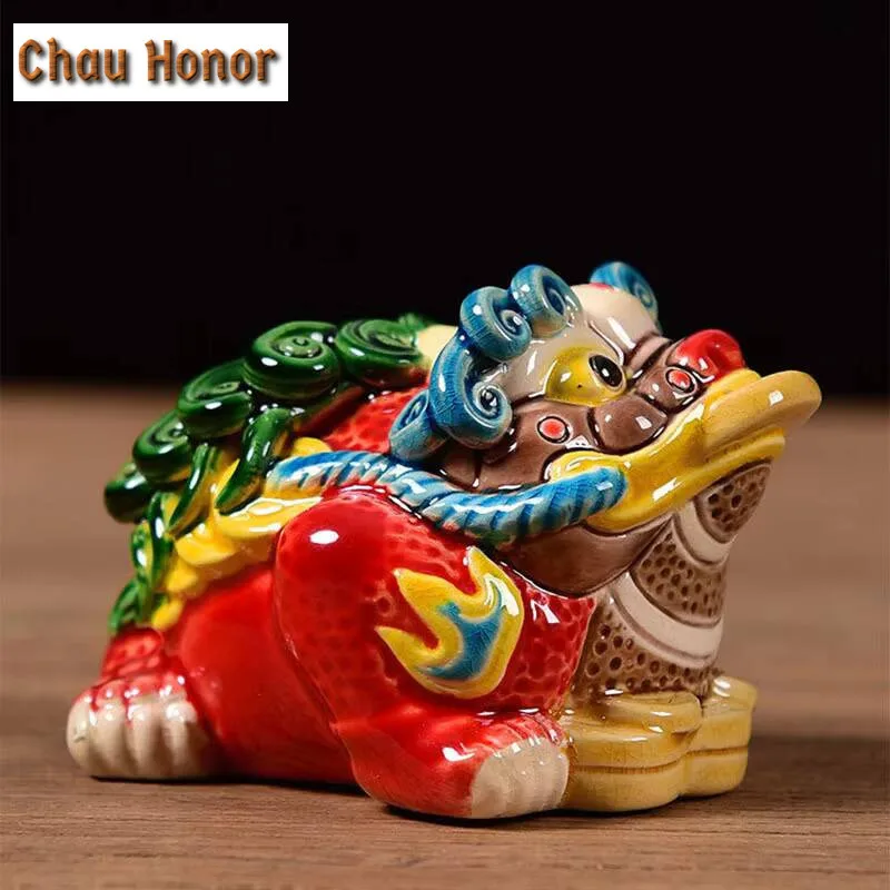 Boutique Tea Pet Creative Decorations For Household Ceramics Toad Statue Tea Ceremony Accessories Craft Figurine Customized Gift