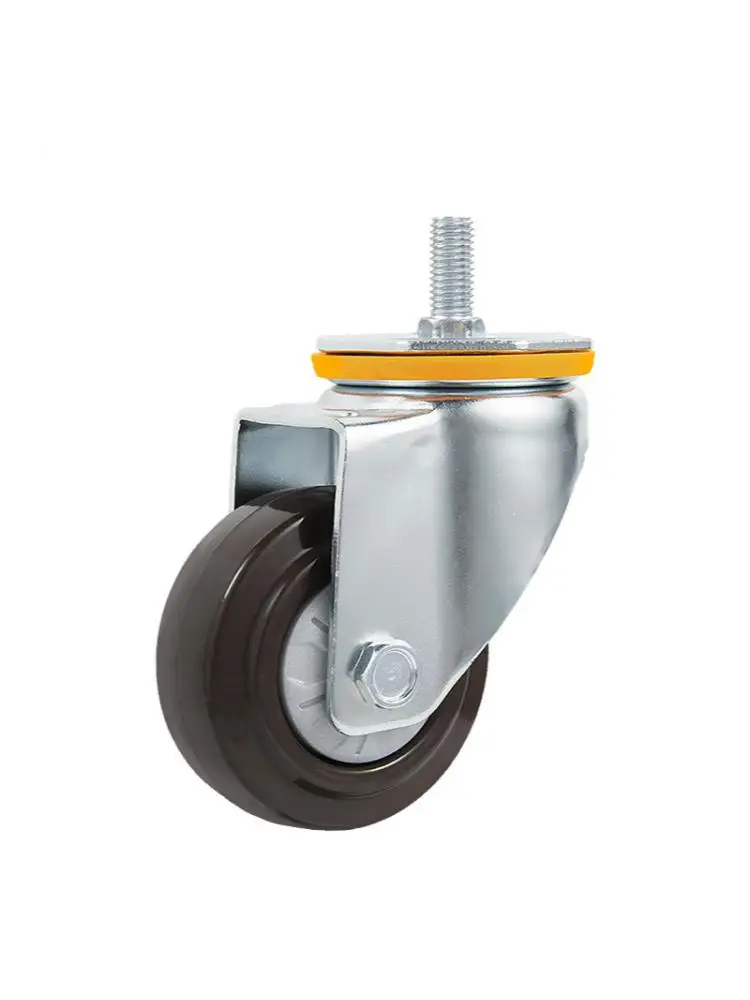 4-Pack Heavy Duty Casters With Brakes - 4 Inch M14 Thread Stem, 400kg Capacity Industrial Wheels