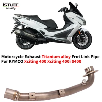 Motorcycle Exhaust titanium alloy Front Link Pipe Escape Moto Muffler Modify For KYMCO Xciting 400 Xciting 400i S400 Xciting400