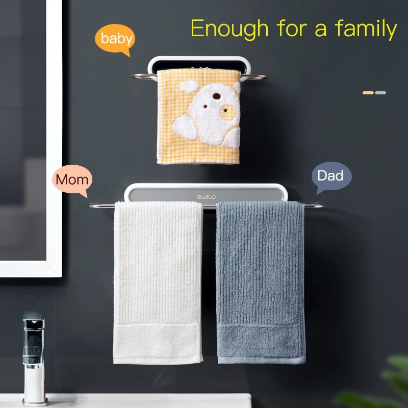 Toilet Towel Rack Bath Holder Suction Wall-mounted Bathroom Shelf Free Punching Storage Rack towel rack