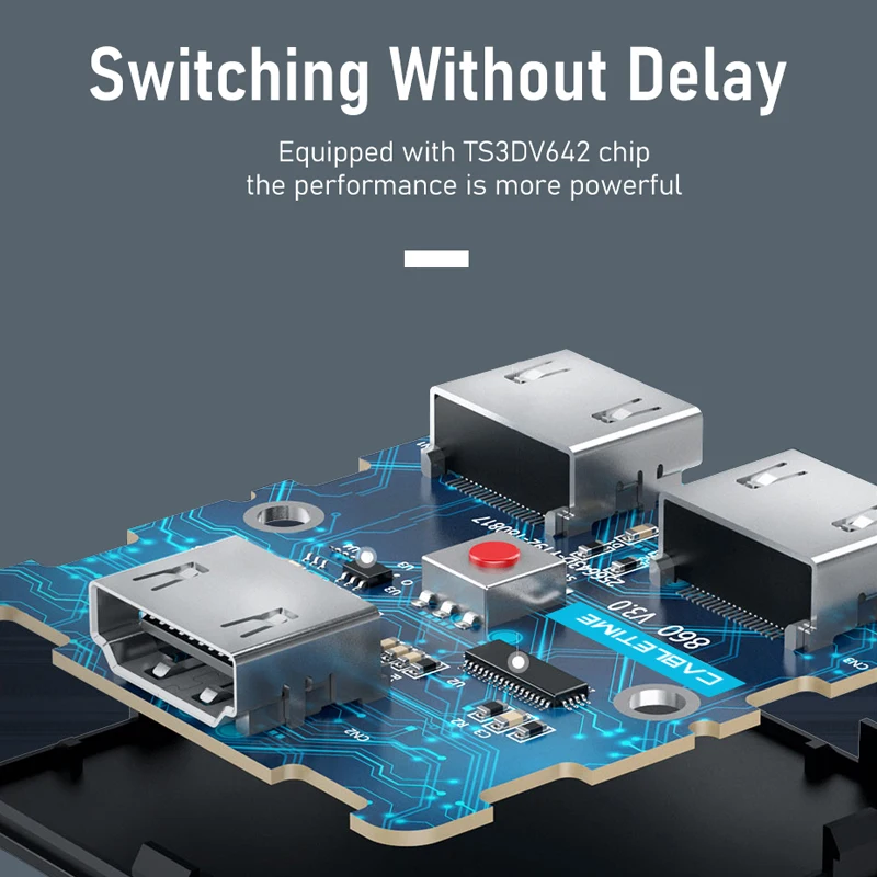 HDMI splitter switch CABLETIME 4K 2 in 1 Out 60Hz HDMI-compatible 2.0 Hub Switcher for PC Laptop HDTV Xbox PS4 PS5 TV Macbook