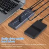 10 7 4 Port USB Hub 3.0 Aluminum A 3 0 Multi-hub Splitter Concentrator Multiple Extension Dock with Switch Adapter for PC Laptop 3