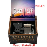 New Shake it Off Wooden Music Box 18 Note Wind Up Musical Movement Fans Friends Family Festival Birthday Gift Present 2
