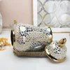 Gold Leopard Print Ceramic Jar General Jars Ginger Storage Porcelain Handicraft Ornaments Home Decoration Vases Pots 4