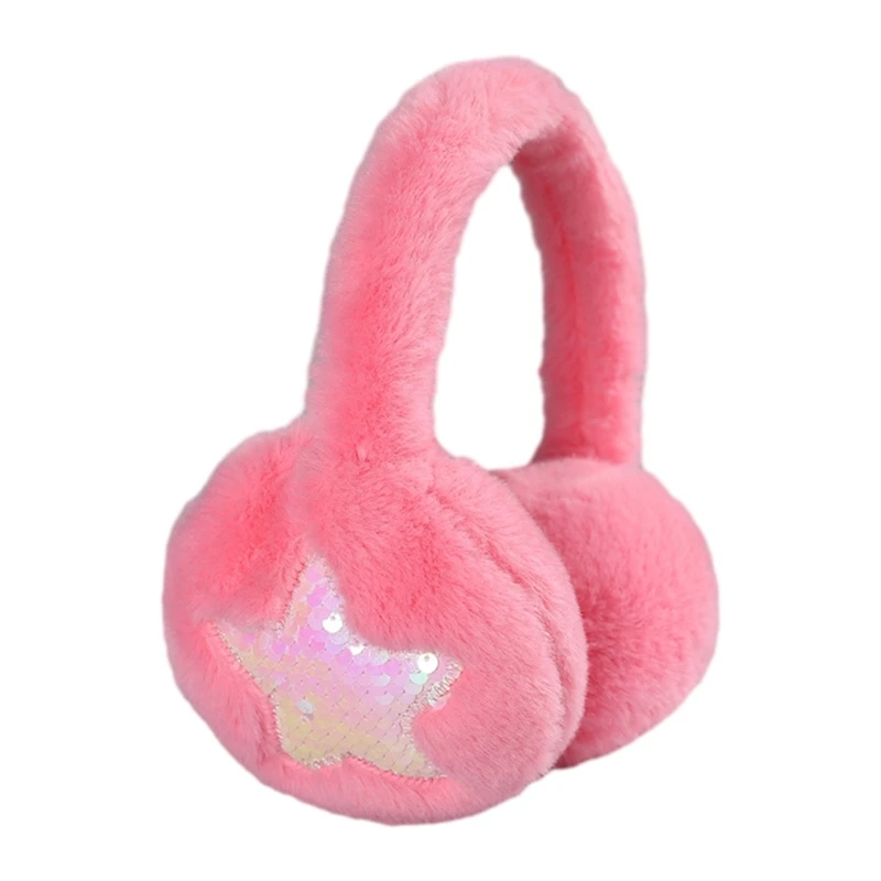 

Cold Weather Sequins Star Ear Muffs Furry Skiing Ear Covers for Outdoor Activity drop shipping