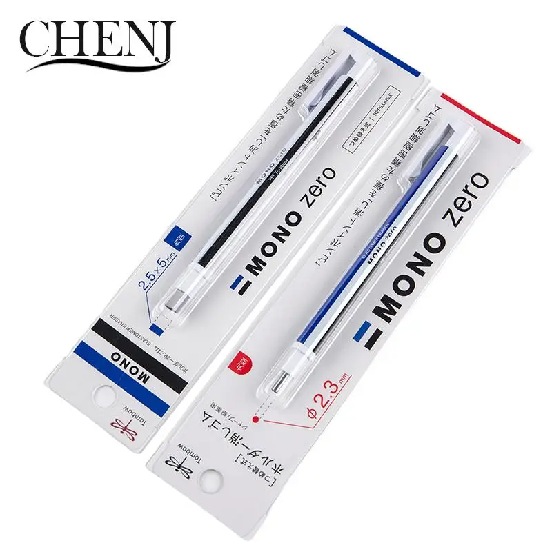 Tombow MONO Zero Mechanical Eraser Refillable Pen Shape Sketching Painting High Gloss Rubber Press Type School Stationery 1pc