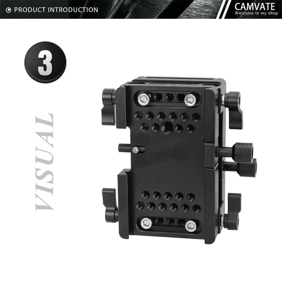 DSLR, placa base da câmera, braçadeira Dovetail