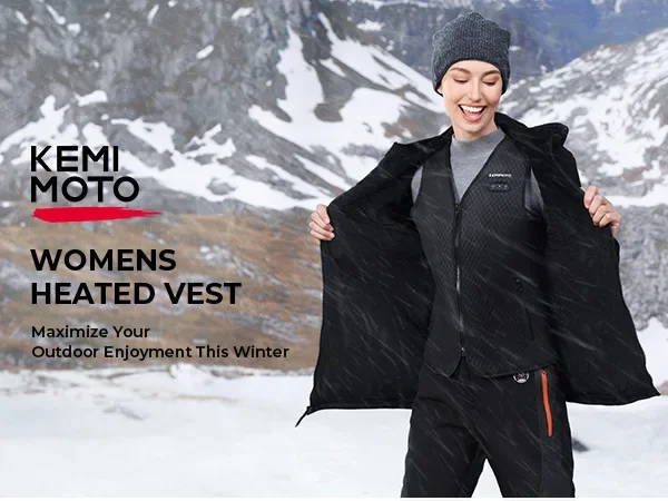 Description Picture 2 of itemKEMIMOTO Heated Vest USB Men Women Heating Jacket Electric Winter Warmer Sports Skiing Hiking Temperature Adjustable Washable