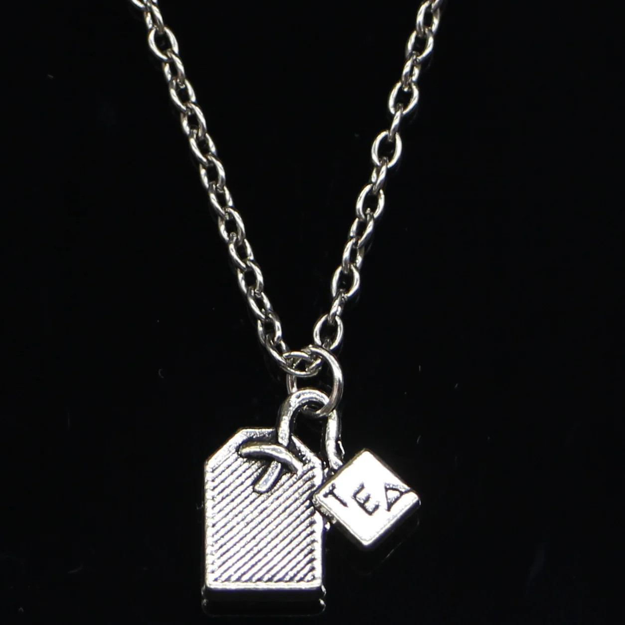 

20 шт. Новое модное ожерелье 15x15 мм подвеска в виде чайного пакета короткое длинное ожерелье для женщин и мужчин Подарочное ювелирное изделие чокер