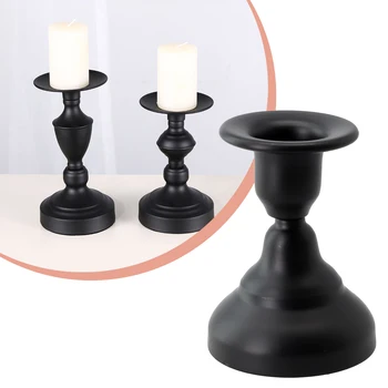 Vintage Metal Candle Holders Pillar Iron Art Candlestick For Wedding Party Decor Dining Room Living Room Candlesticks Parts 1