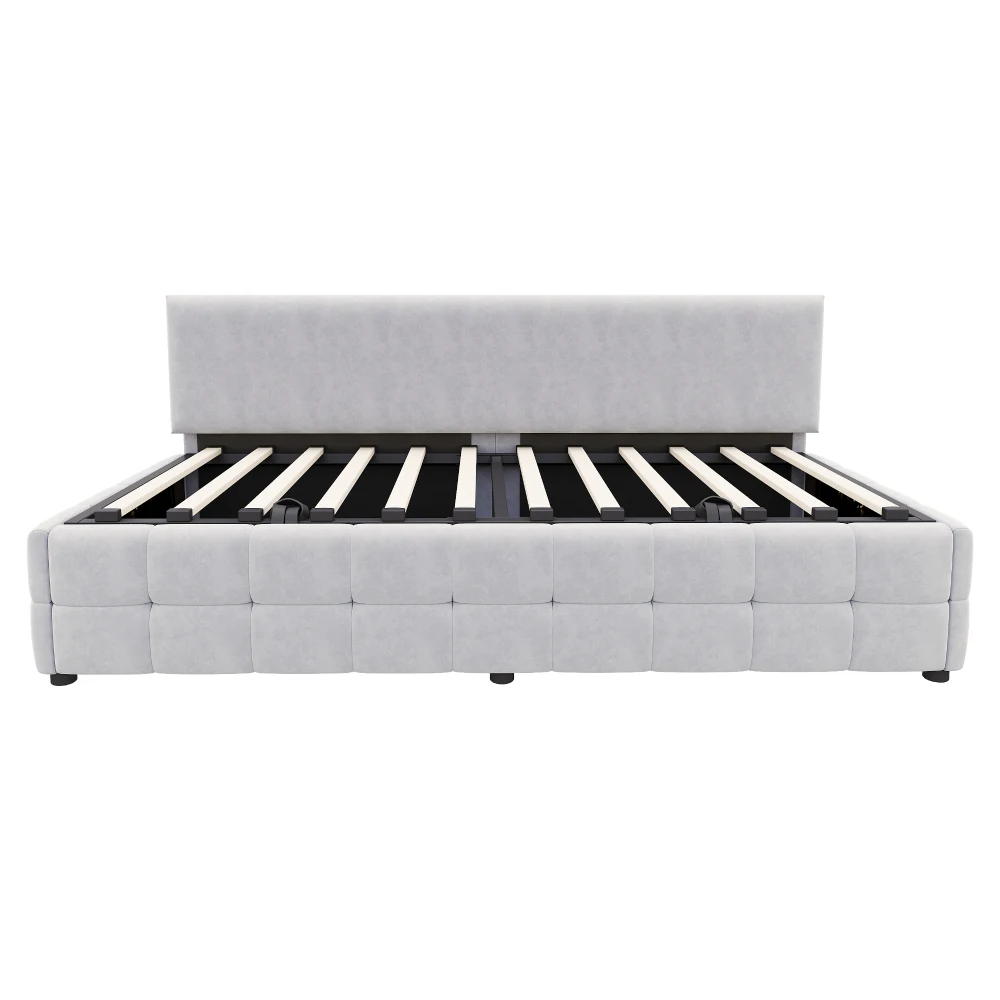 Gepolstertes Schlafsofa 90*200 cm, mit hydraulischem Stauraum, Rückenlehne ohne Armlehnen, mit auffälligem, klassischem Teppichmuster, Samt – Detail 29