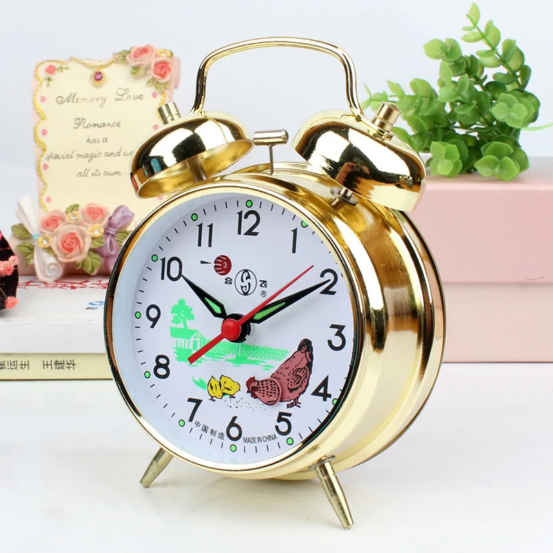 

Retro Nostalgic Metal Movement Creative Alarm Clock Super Loud Horseshoe Watch Mechanical Old-fashioned Winding