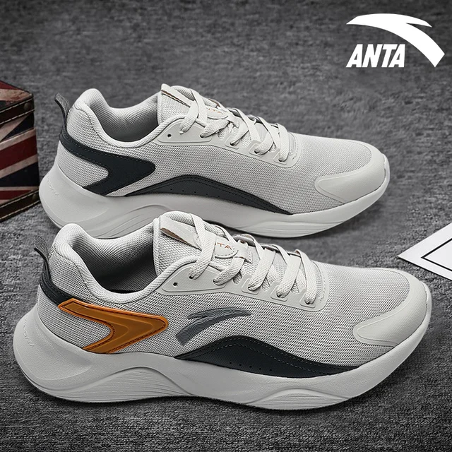 Anta shoes men's soft soled running shoes official mesh breathable casual  White Sneakers Men's 2022 new summer - AliExpress