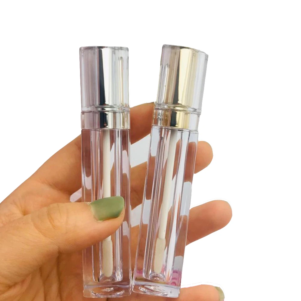 40pcs 8ml Empty Lip Gloss Tubes Gold/Silver Cap Double Wall,Square Lip glaze Packing Container