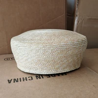 French Beret Hat Women Straw Cap Summer Woven Sun Hat Church Derby Party Hostesses Pillbox Hat Millinery Fascinator Base - Image 4