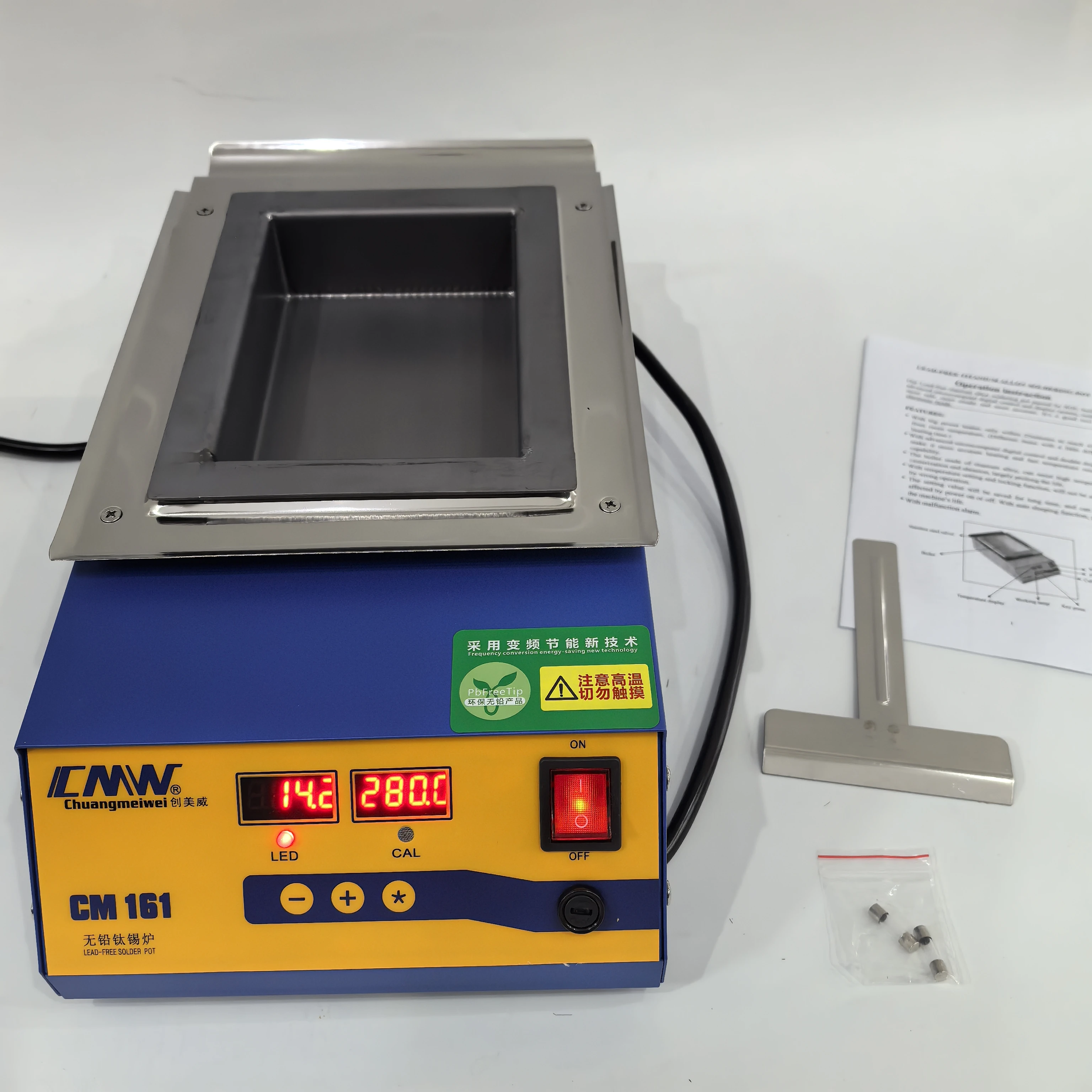 CM-161 1000W Lead-Free Titanium Soldering Pot 160x110x45mm PCB Desoldering Machine 110V/220V detail image 2