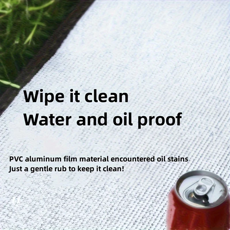 1pc Portable high-quality aluminum foil outdoor picnic camping mat, beach mat, outdoor multi person picnic mat, home picnic mat