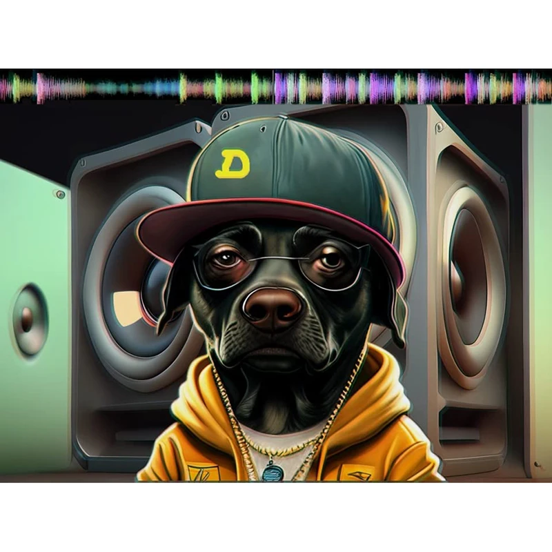 

Dog Listening to Music 5D Diamond Painting Full Diamond Embroidery Mosaic Art Kit DIY Handmade Gift