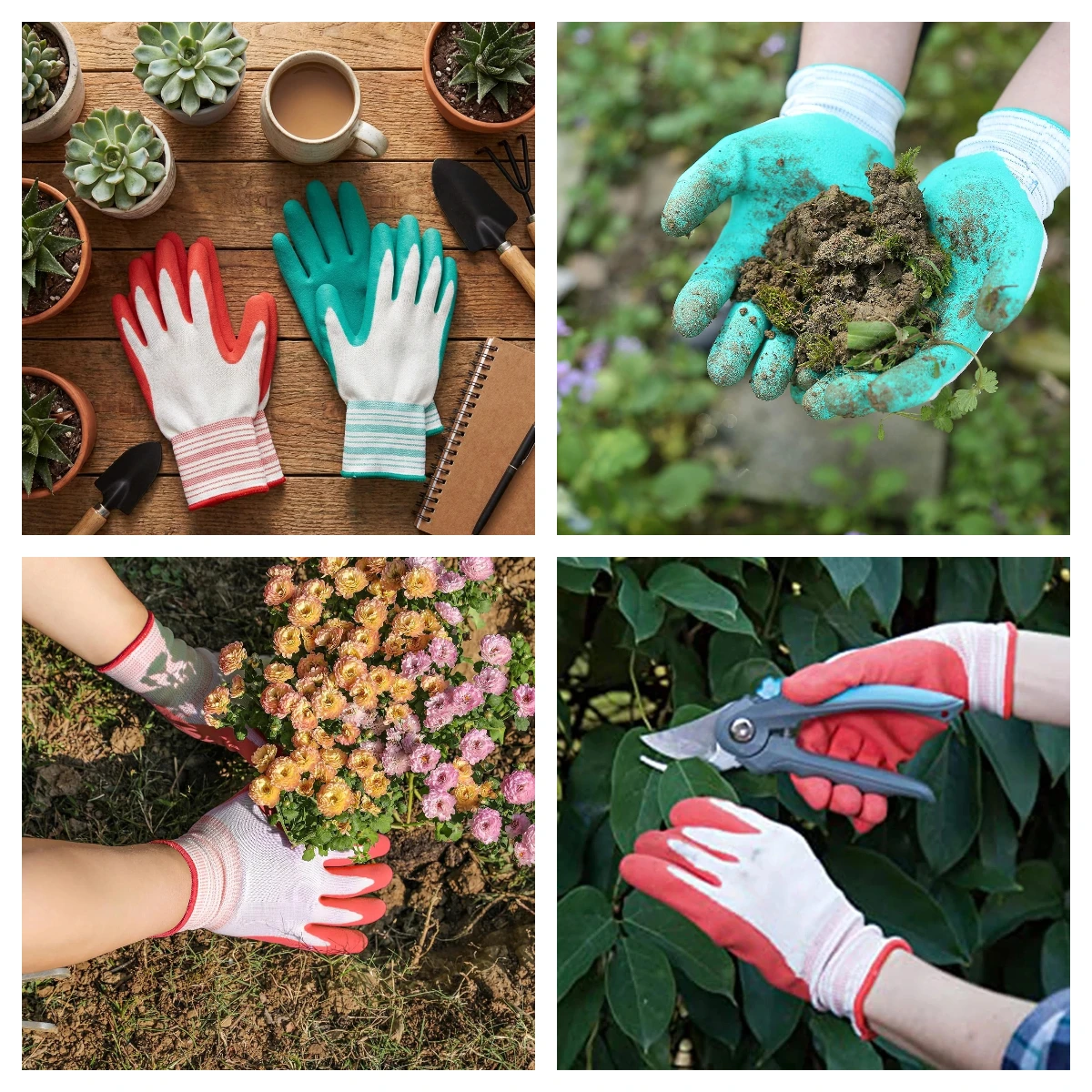 Breathable Rubber-Coated Gardening Gloves