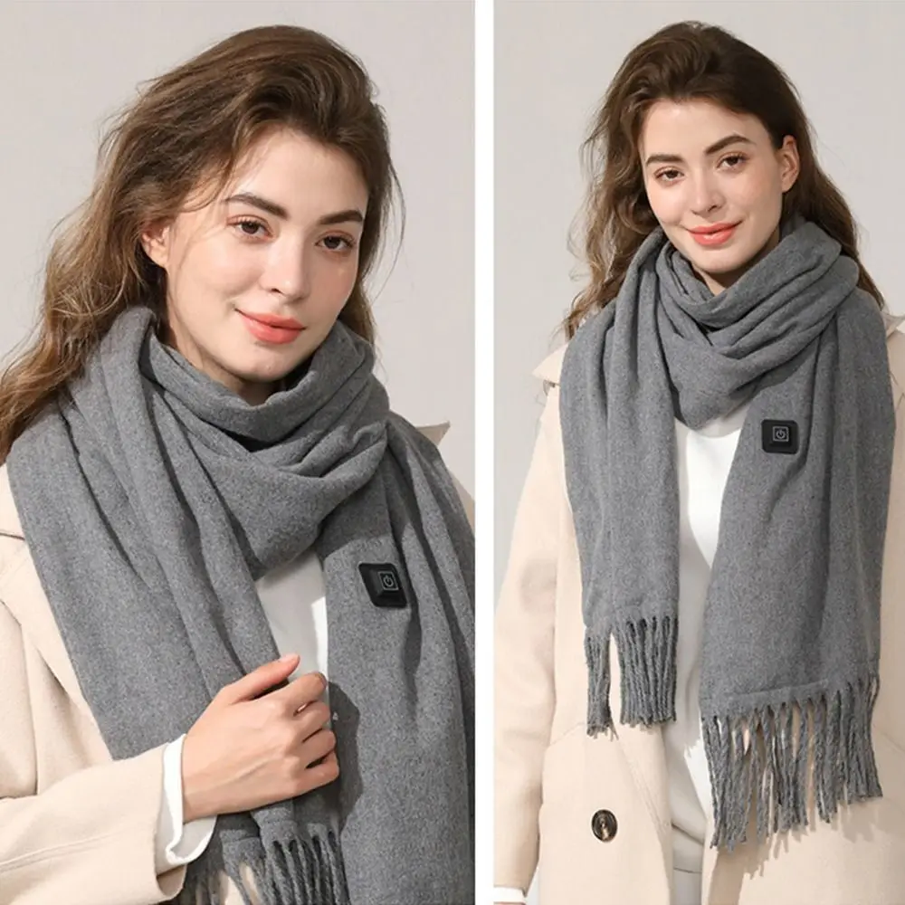 New USB Charging Electric Heated Scarf Rechargeable Adjustable Temperature Electric Winter Warmer Unisex Creative Neck Warmer 2
