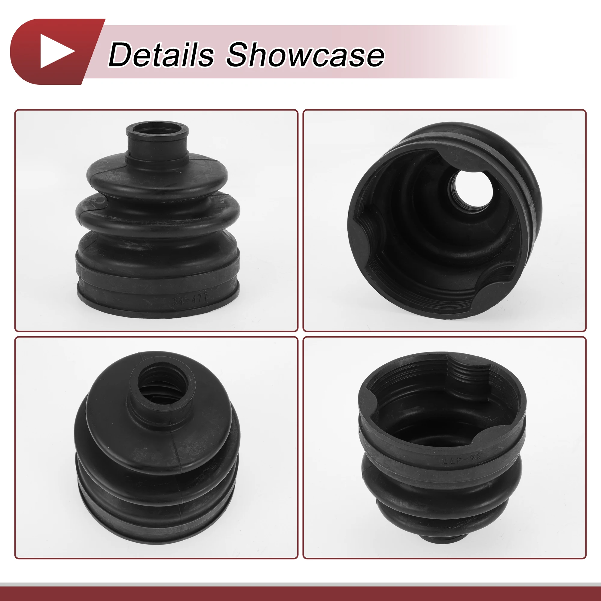 1 Set CV Joint Boot Kit For Mitsubishi Outlander 2007-Inner Constant Velocity Joint Boot W/ Clamps No.3817A125 X Autohaux