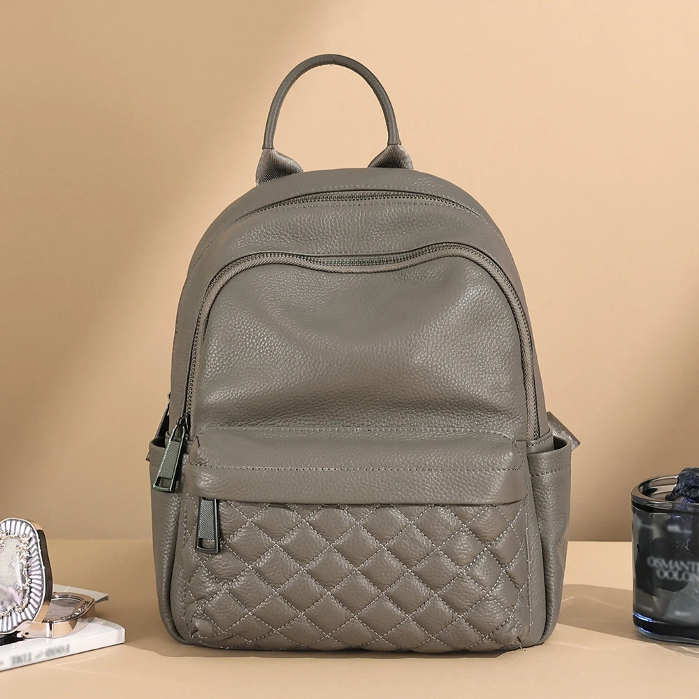 Top Layer Cowhide Women Backpack New Trendy Women's bag Large Capacity Backpack Genuine Leather Fashionable Women Backpack