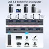 USB3.2 Switcher KVM Shared Controller Adapter 10Gbps Rate Support Fit Computer Laptop Mouse Keyboard Share 4 USB ports 2