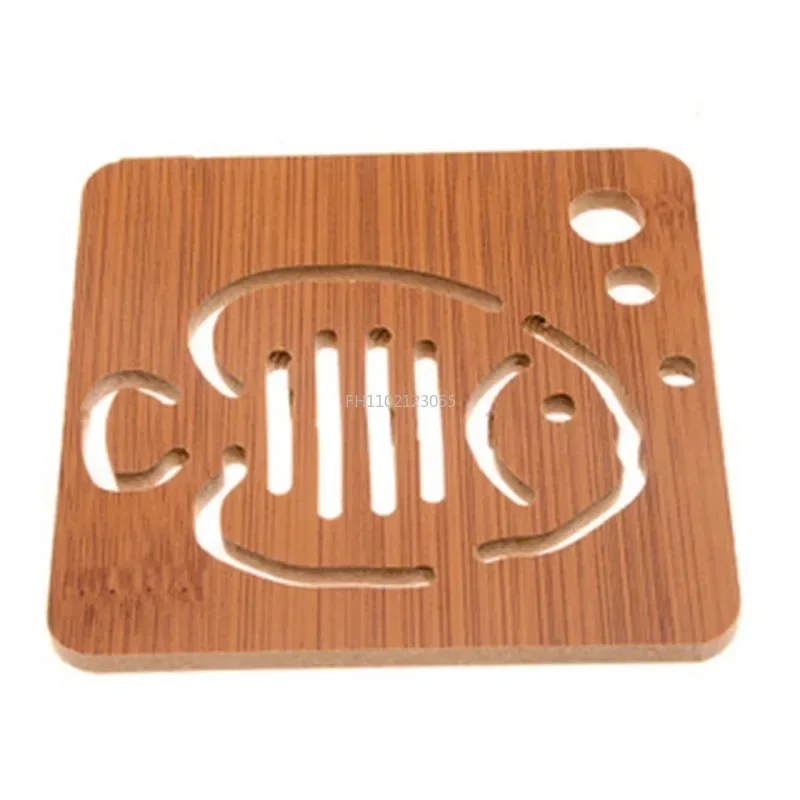 Thickened Anti Scalding Meal Anti Slip Pan Bowl Plate Pad Hollow Out Wooden Coaster Kitchen Tableware Insulation Mats Placemat