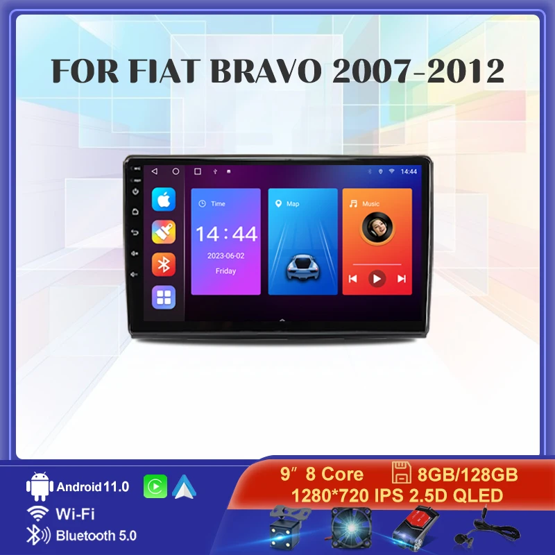 

Android 11.0 For Fiat Bravo 2006 - 2020 2Din Car Android Radio Multimedia Player 2 Din Autoradio Video GPS 4G WiFi Carplay Auto