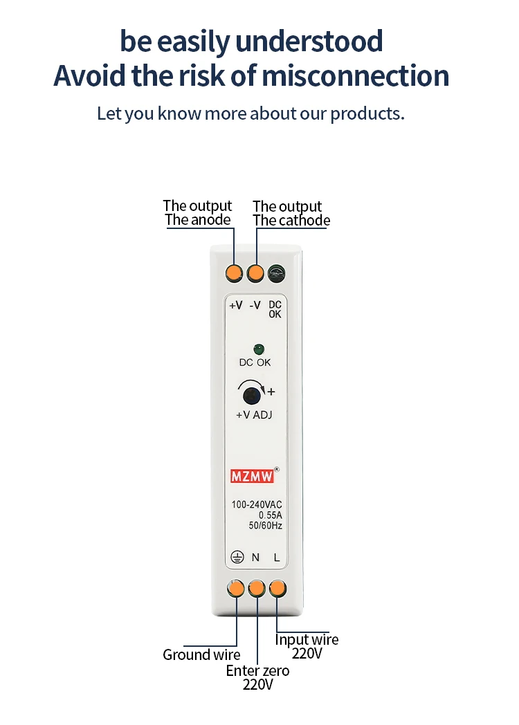 MZMW MDR10 Industrial DIN Rail Switching Power Supply MDR-20 10W 20W 12V 24V 48V AC/DC Single Output LED Lighting Source Power 8 S5eab12ba44e2427f8c050ab073a23628g