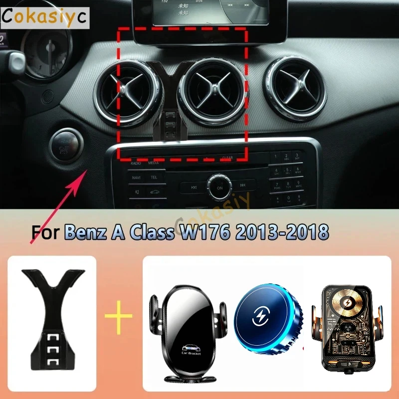 Car Phone Holder For Mercedes Benz A Class W176 2013-2018 Magnetic Wireless Charging Auto Sensing Car phone stand Accessories
