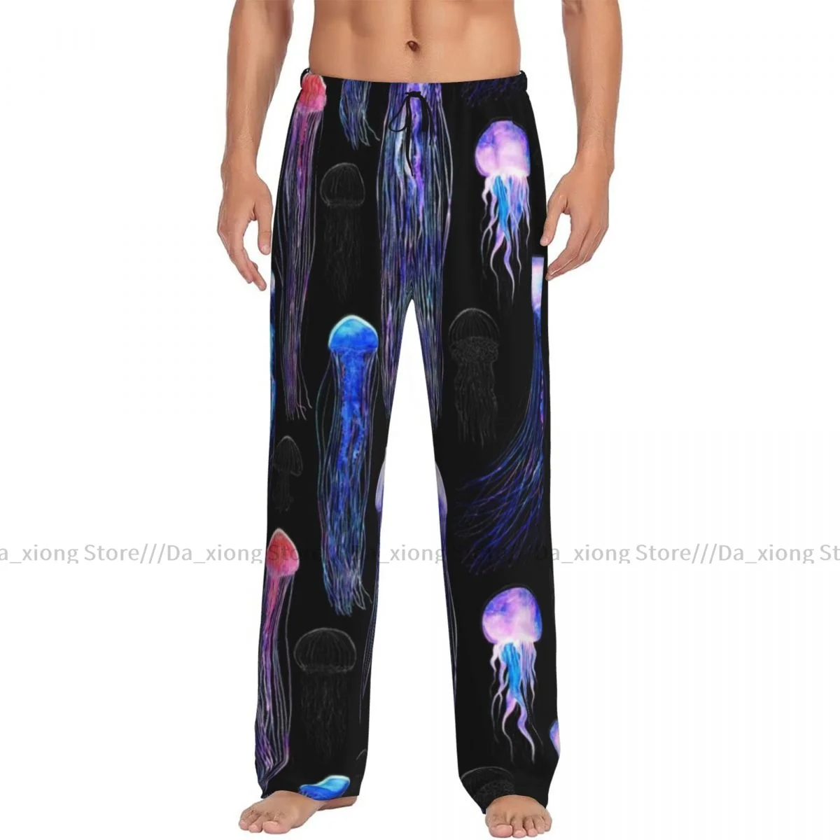 

Men's Casual Pajama Sleeping Pants Jellyfishes Space Colorful Texture Lounge Loose Trousers Comfortable Nightwear