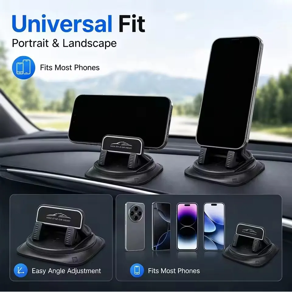 Universal 360° Rotatable Suction Cup Stand for Mobile Navigation - Versatile Use for Car, Home, and Desk
