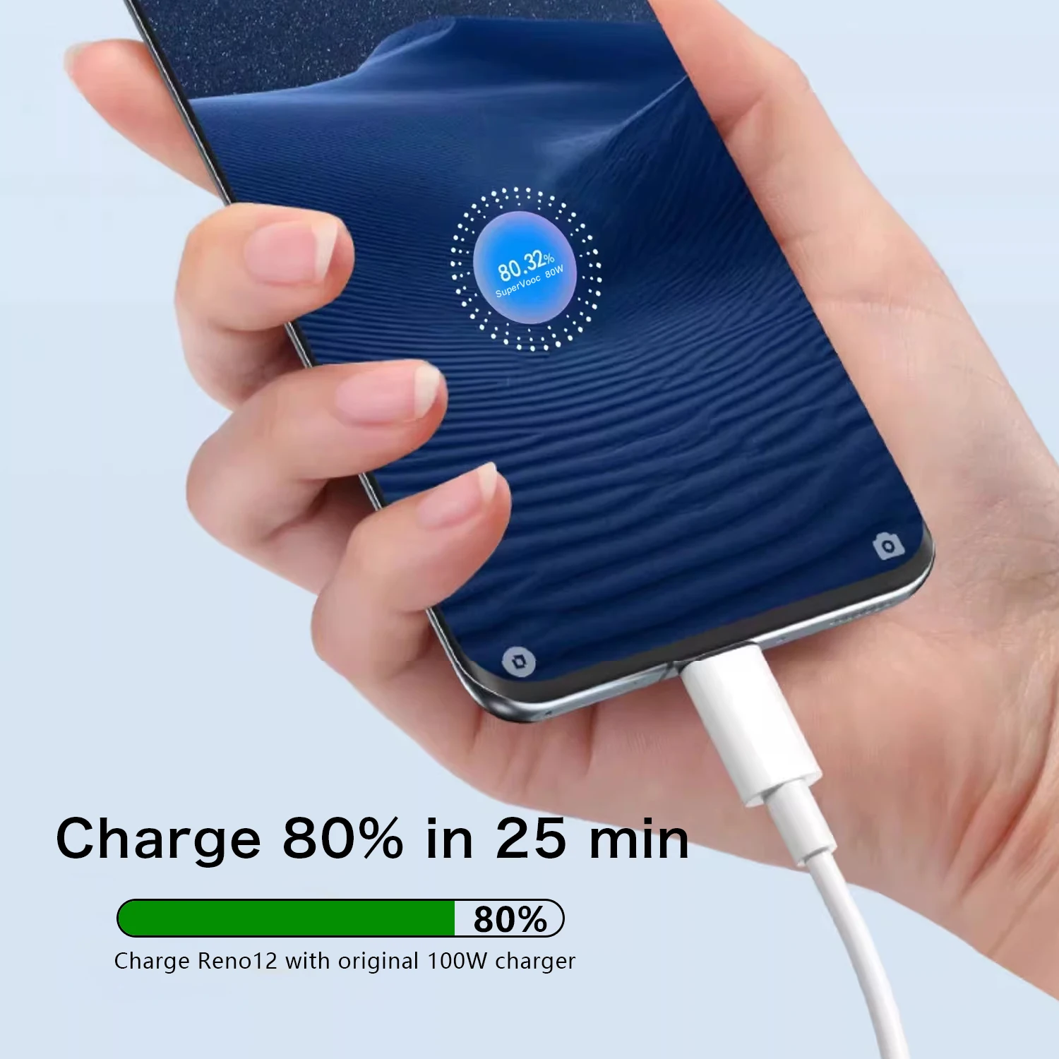 รูปสินค้า สายชาร์จเร็ว USB Type-C 80W สำหรับมือถือรุ่นใหม่