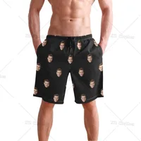 Friend Picture Custom Beach Board Shorts for Men Swim Trunks Short with Pocket, Custom Face Swim Shorts for Men Personalized 2