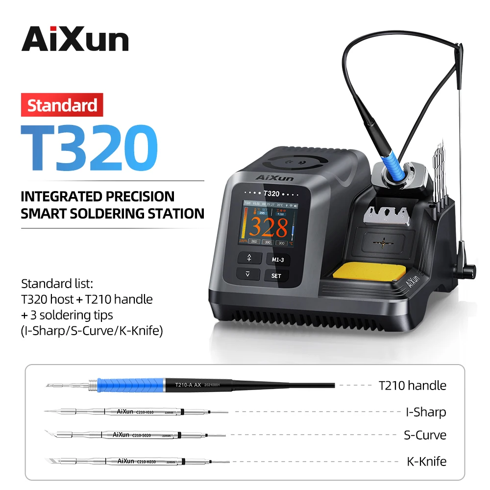

Паяльная станция AIXUN T320, 200 Вт, 2S, с 3 наконечниками