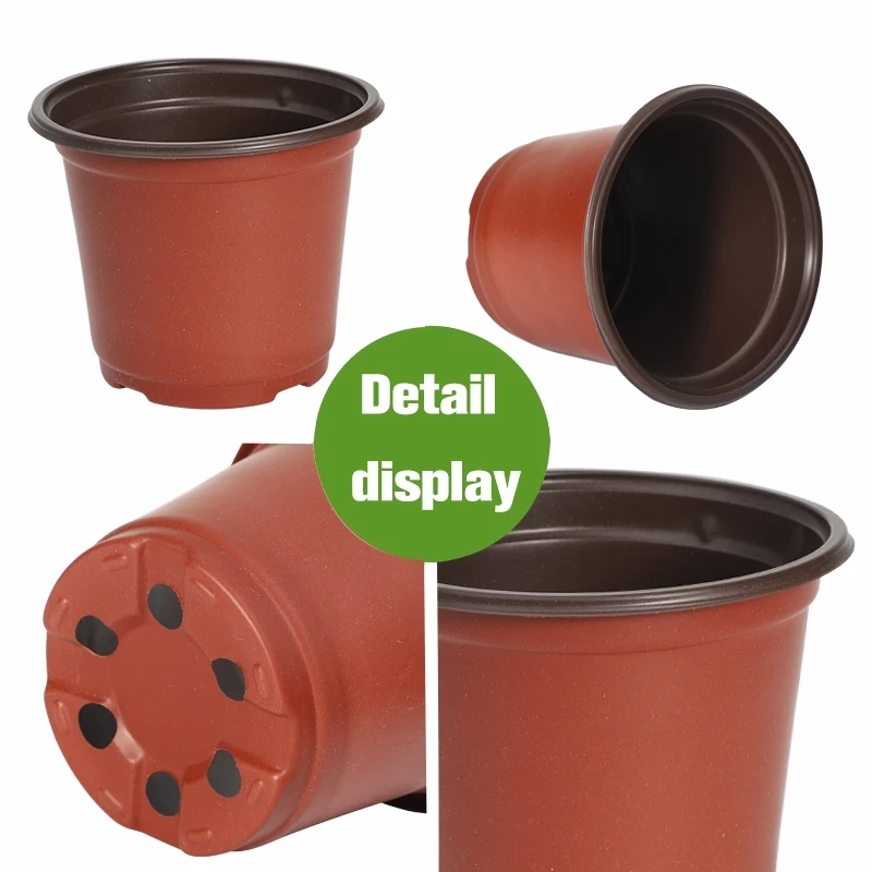 KAHEIGN 50 stuks 15 cm plastic plantenbloempotten lichtgewicht zaadstartpotten kwekerij zaailingen potten bloem plant container (15 x 13 cm, zwart