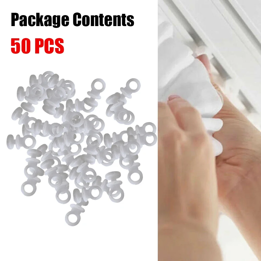 Plastic Curtain Track Slider Hooks Runner 50pcs for Camper Van Motorhome Caravan Boat