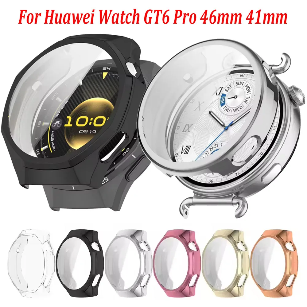 Enhanced TPU Protective Case Shell Frame Cover for Huawei Watch GT6 and GT6 Pro Smartwatch