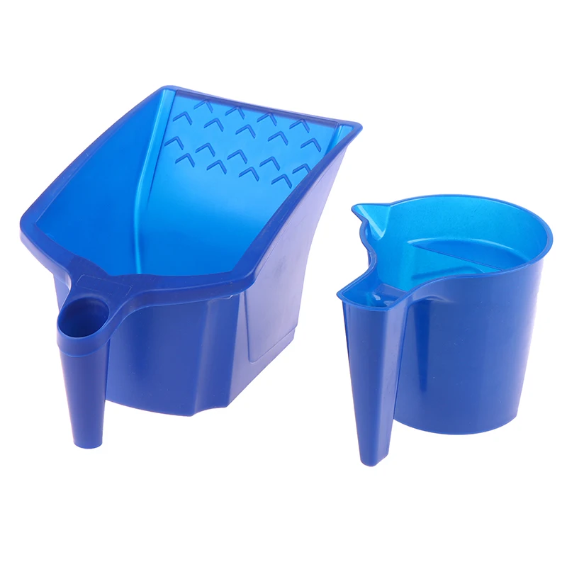 Description Picture 6 of item1 Pcs Roller Brush Holding Paint Cup New Material Convenient Construction Blue Plastic Paint Tray Paint Tool Set