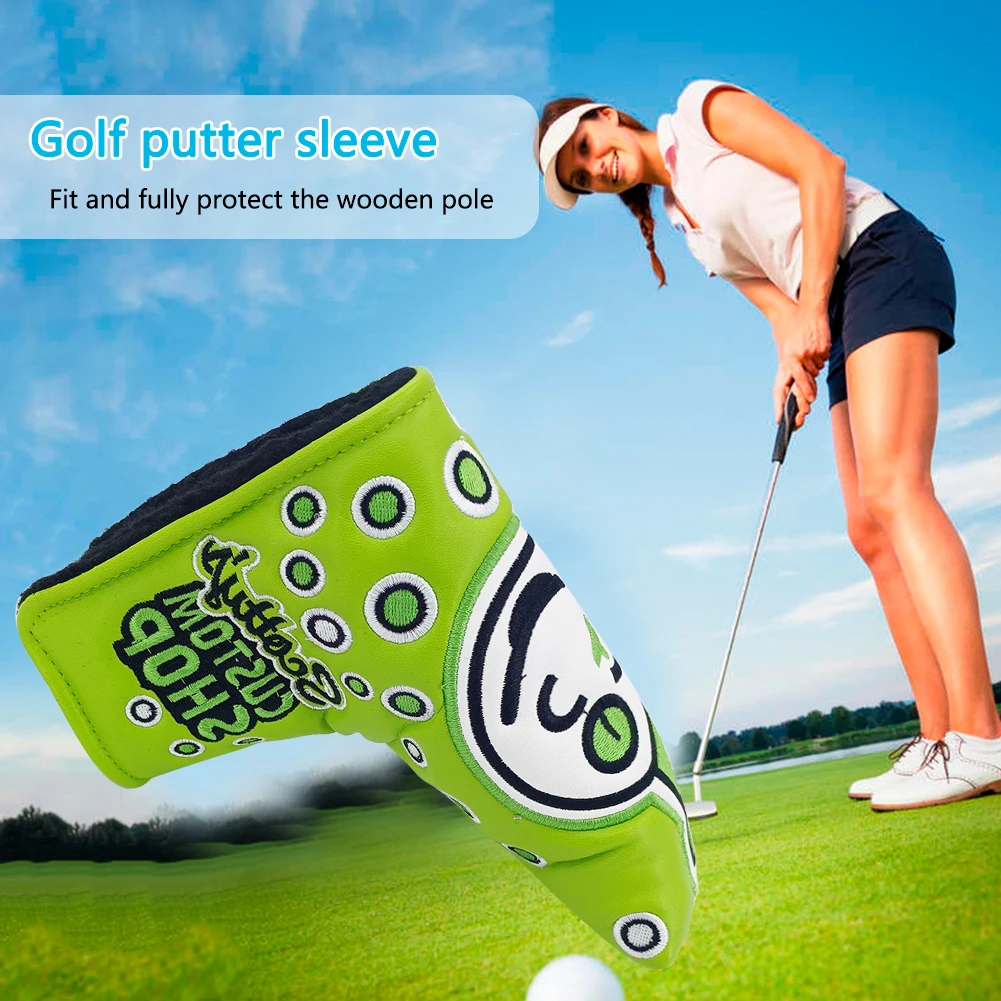 PU Golf Putter Headcover Sticker Buckle Golf Club Protective Cover Durable Universal Anti-Collision Pressure Outdoor Accessories golf club head covers