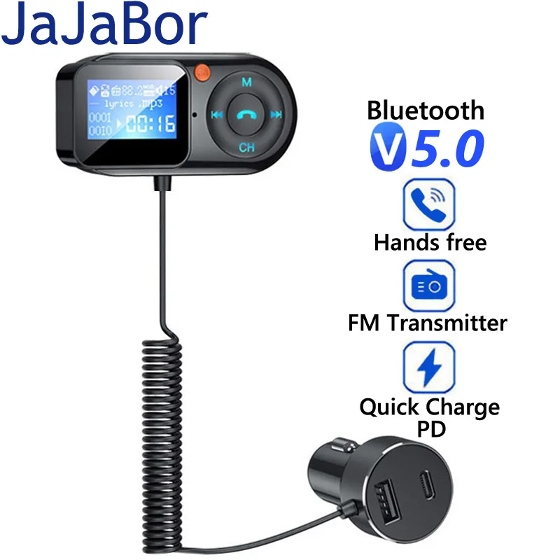 JaJaBor - Transmetteur FM Bluetooth Pour Voiture, Lecteur MP3, Kit