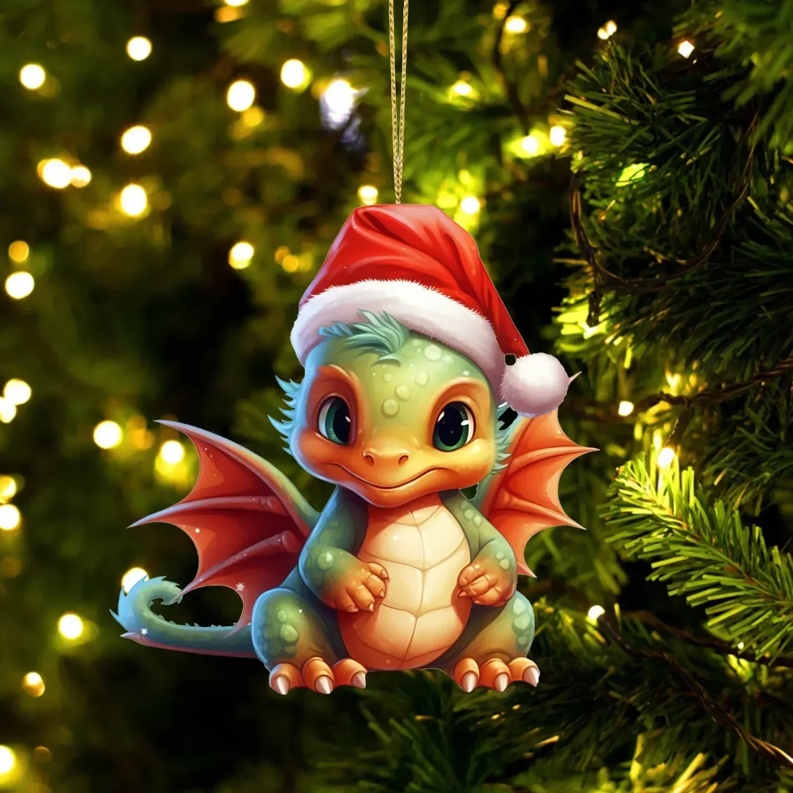 New Christmas Dragon Ornaments Lovely Cool of Baby Dragon Christmas Anime Flying Dragon Pendant for Home Office Desktop Decor