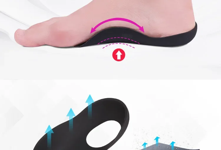 Arch Support Plantarfasziitis-Schuhe, orthopädische Einlegesohlen, Unisex, große Einlegesohle für Plattfüße, O-förmige Beine für Plattfüße – Detail 20