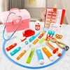 Children Pretend Play Doctor Dentist Simulation Injection Stethoscope Tool Set Wooden Early Education Birthday Gift for Kids 5