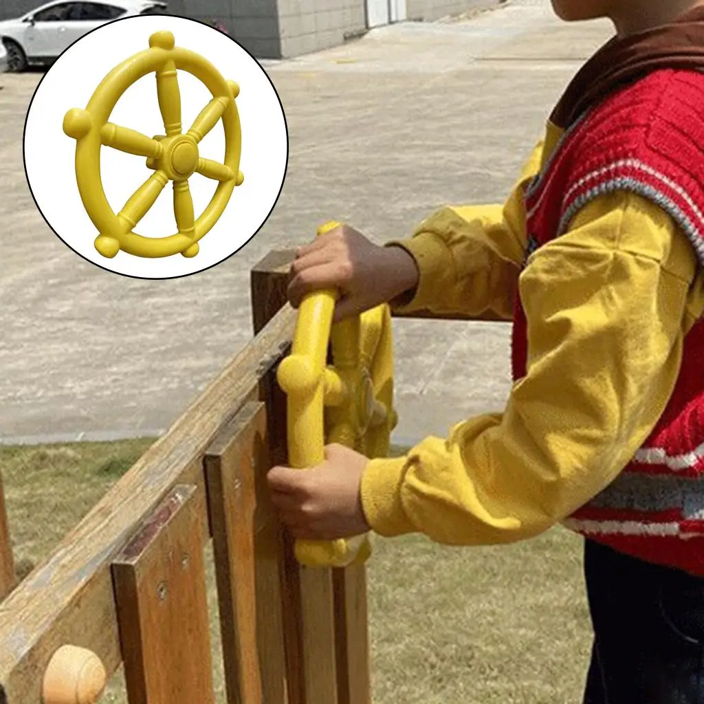Portable Pirate Ship Wheel Kids Steering Wheel for Swing Set Playset Backyard Replacement Parts Amusement Park