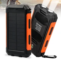 Waterproof Solar Power Bank 20000mAh Portable Charging PowerBank 20000 USB PoverBank External Battery Charger For iPhone Xiaomi