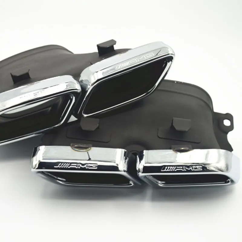 1 Pair Car Exhaust Tip Stainless Steel For Mercedes Benz C63 W205 C200